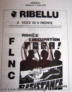 U Ribellu Numaru trè Aout 1978 (source FLNC années 70 Pierre Poggioli chez DCL édition